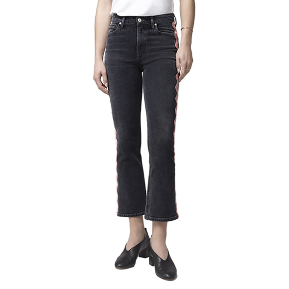 Citizens of Humanity Demy High Rise Cropped Flare Jeans in Date Night Pink Wave - Picture 2 of 12